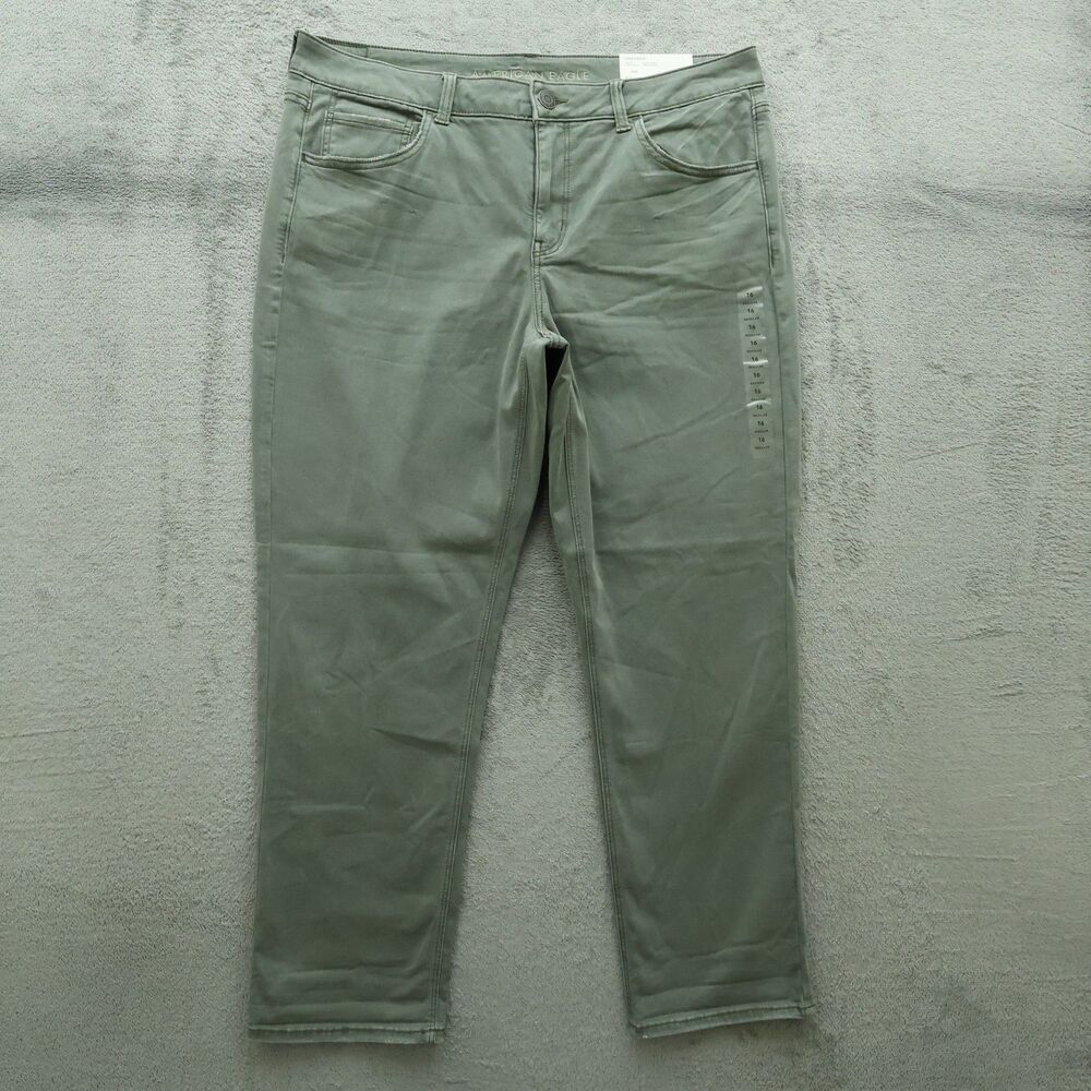 American Eagle Jeans Women's 16R Olive High-Rise Tomgirl Pants 28" Inseam NWT